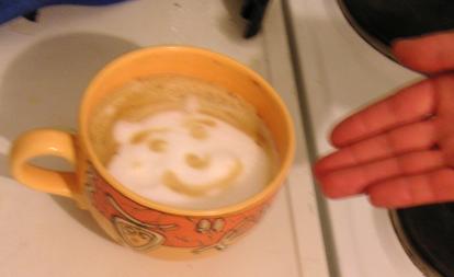 Face in coffee pot